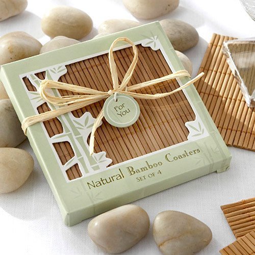 Eco-friendly Natural Bamboo Coaster Favors Wedding Favours